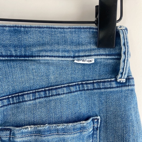 Mother The Sacred Slit Mini Denim Skirt in Where There's Smoke - Picture 13 of 14